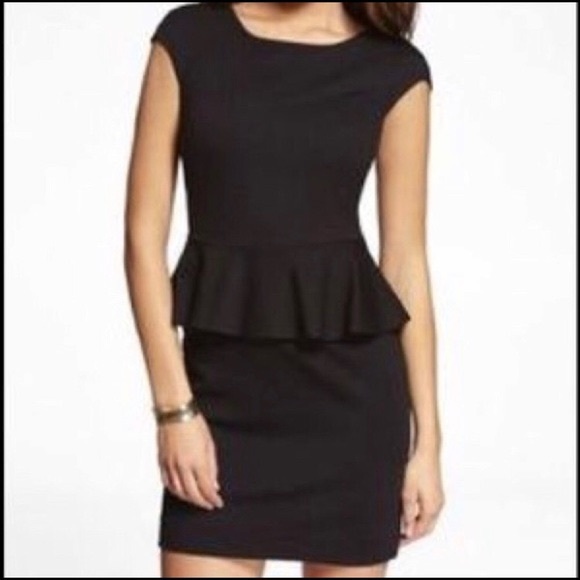 Express Black Peplum Dress size 4 - Picture 7 of 8